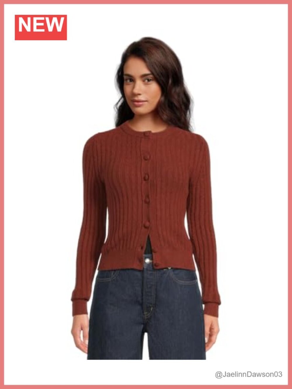 Ribbed Knit Button Front Cardigan Long Sleeve Crew Neck Cozy Fall Sweater